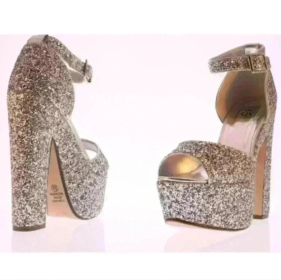 Women's Speed Limit 98 Okaley Platform Glitter New Years Party Heels Sz 5.5 $60 - Picture 5 of 7